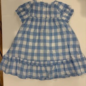 Blue and White Gingham Smocked Baby Dress